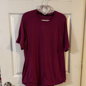 Lululemon Drysense Training Short Sleeve Shirt Pit to Pit 21 inches Dark Red